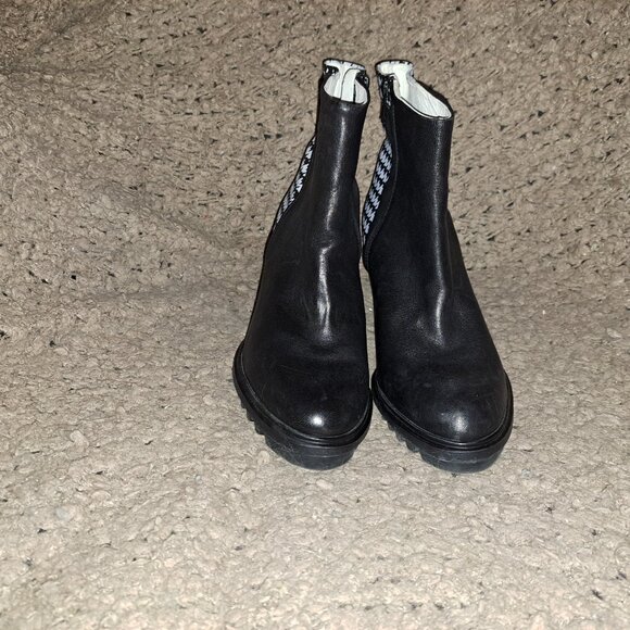 SWEAR LONDON-Roisin-Black/Houndstooth Print Leather Booties-Zip-Sz 39-Near Mint - Picture 3 of 8
